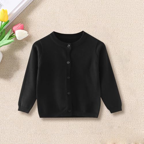 Toddler Girls Cardigan Sweater School 𝐔niforms Kids Long Sleeve Button Knit Solid Color Sweaters for Baby Girls2