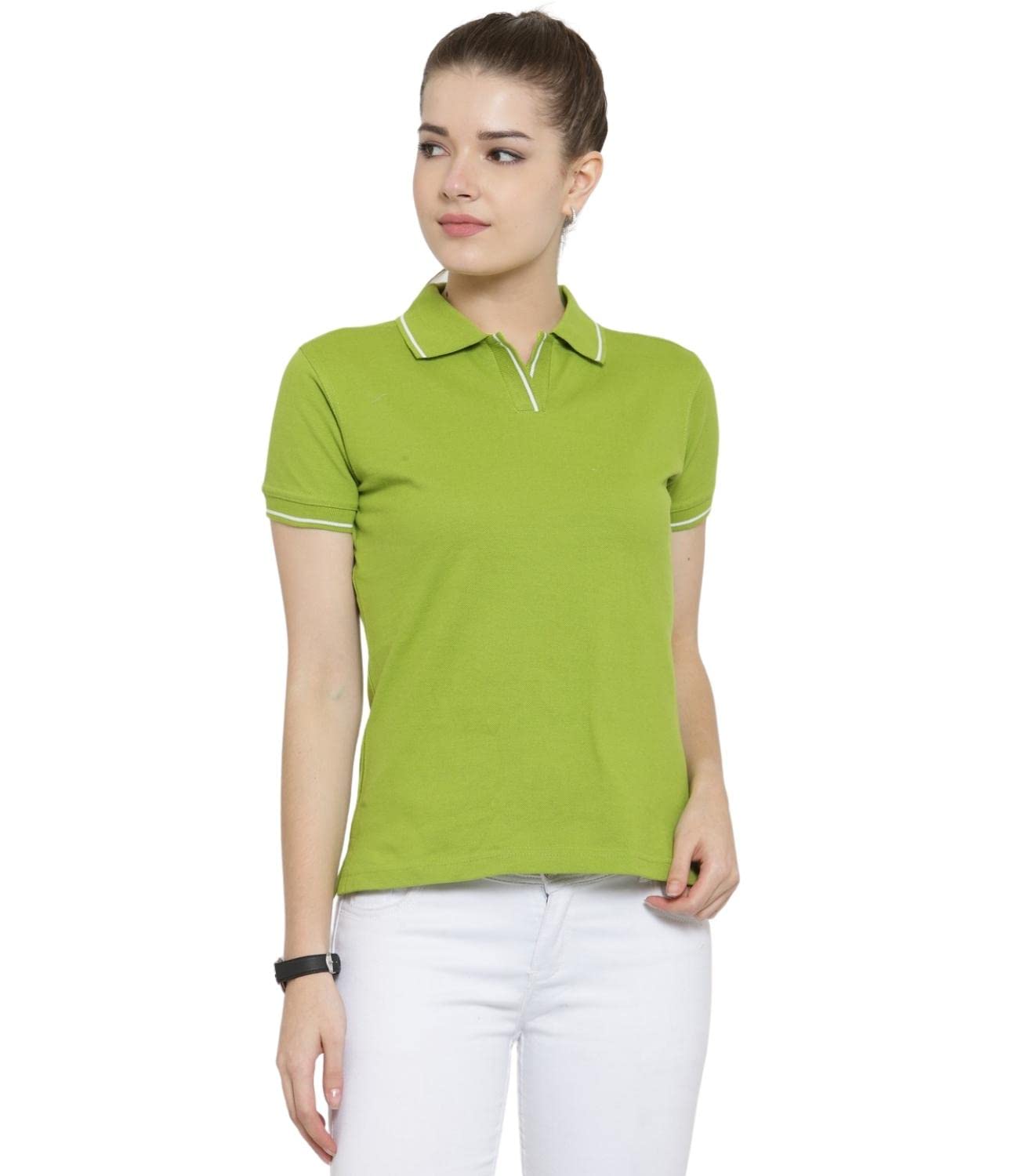 Scott InternationalWomen's Organic Cotton Regular Fit Polo T-Shirt (lsp15xxxl_Apple Green_XXX-Large)