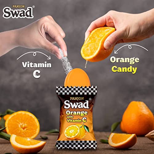 Image of Swad Orange Candy with Vitamin C (Healthy Immunity Tablet Bite Toffee) Jar, 500gram