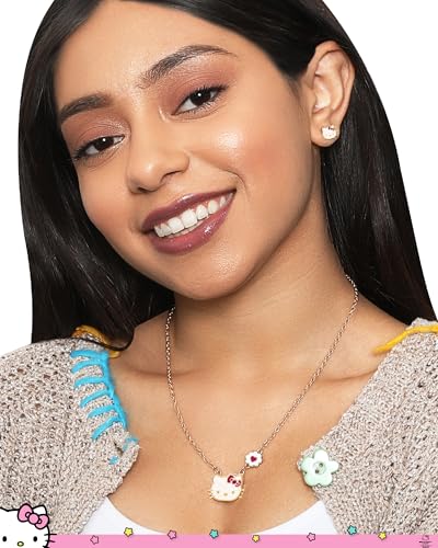 Hello Kitty Sanrio Jewelry Set - Flash Plated 18+3 Necklace and Stud Earrings Officially Licensed2