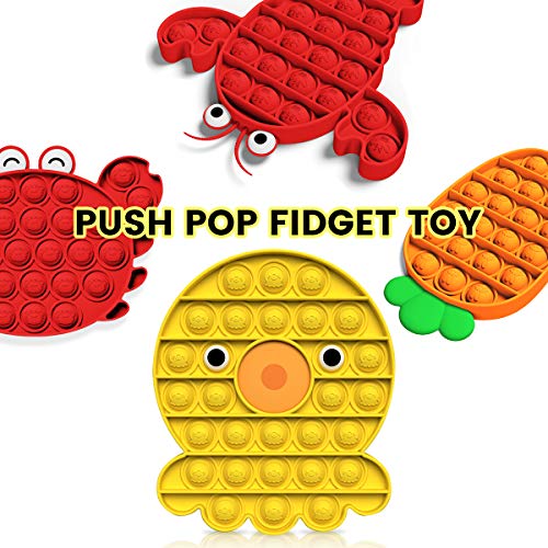 VCOSTORE Pop Bubble Fidget Toy, Stress Relief Toys for Kids Push Pop Bubble Sensory Fidget Toy for Autism Special Needs Stress Reliever Anxiety (Carrot-Orange) - Thumbnail 5
