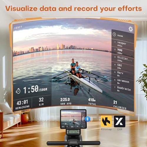 Rowing Machine, DMASUN Upgrade Magnetic Rowing Machines for Home Gym with 16 Levels Quiet Resistance - 350LB Capacity Rower Machine with App Compatible & Comfortable Seat - Image 6