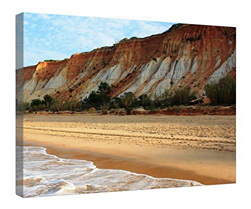 Impression sur toile encadrée en bois paysage plage de montagne 40x50