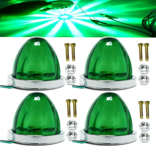 Image of Watermelon Lights, Clear Lens LED Side Marker Turn Signal Lights, Watermelon-Shaped Side Marker Tail Top Cap Roof Lights for Trailer Truck Semi-trailer Heavy-duty Truck (2, Green)