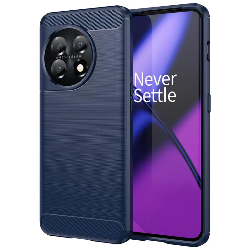 Image of Hybrid Carbon Fiber Back Case for OnePlus 11 (Blue)