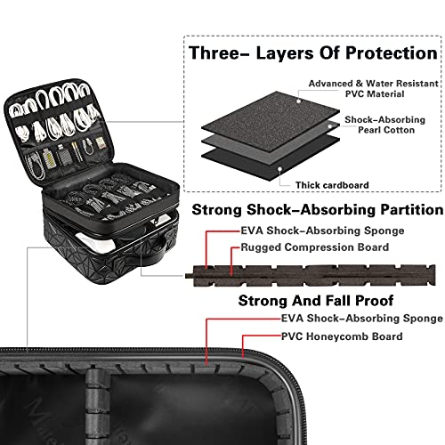 MATEIN Cord Organizer Case with Adjustable Divider, DJ Cable File Bag for DJ Gear, Sound Instrument and Music Equipment Accessories, Shockproof Portable Double Layer Cord Bags, Black - Image 6