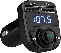 LIHAN HY82 Bluetooth 5.3 FM Transmitter Car Adapter: Hands-Free Calls, Dual USB Charger, Music Streaming, Voltage Display for iPhone Samsung