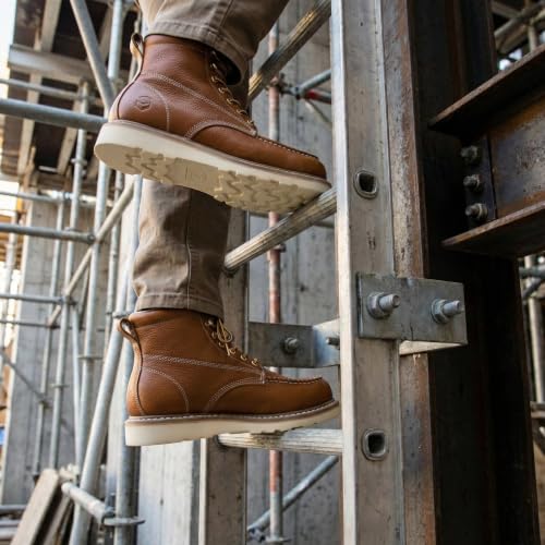 Image of SUREWAY 6in Moc Toe Work Boots for Men, Wedge Sole, Steel /Soft Toe