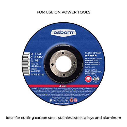 Osborn 79010Sp Cutting/Cut-Off Disc With Threaded Arbor, T27, 4-1/2' X 0.045' #TOP3