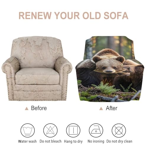 Housse de canapé extensible imprimée Mama Bear textile durable pour fauteuil inclinable - 4