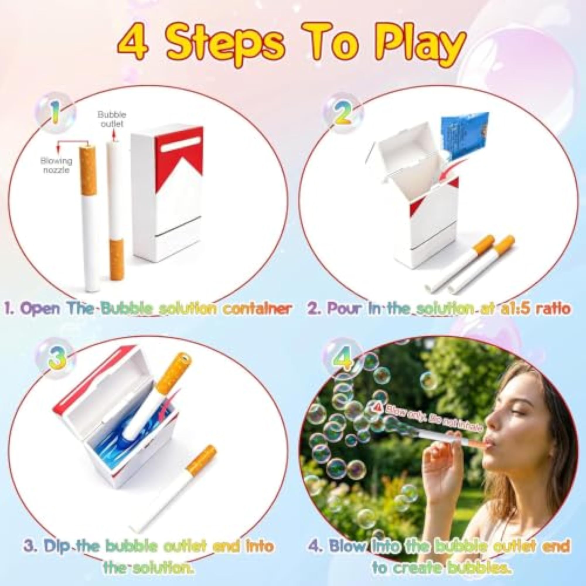 Bubble Cigarette Pack, Realistic Fake Blower