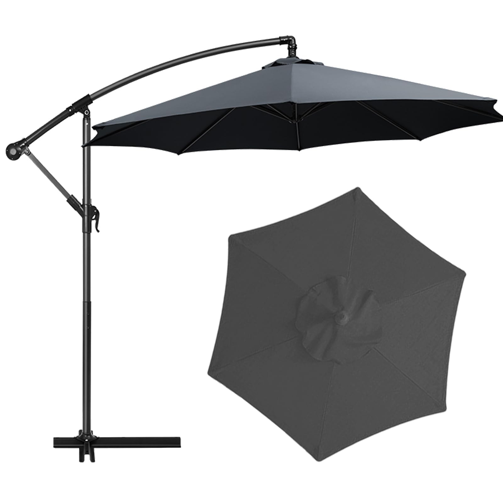 Parasol de repuesto para sombrilla de mercado de 3 m, impermeable, con parasol, protección UV, para 8/6 puntales, toldo de repuesto para sombrillas al aire libre