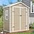 SELLERWE 6x3 FT Resin Storage Shed, Waterproof Outdoor Storage Shed with Floor, Window, Double Lockable Doors & 2 Vents, Tool Shed for Patio Garden, Lawn, Backyard, Light Brown