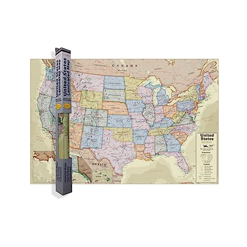 Carte murale des États-Unis style antique prestige pour décoration intérieure