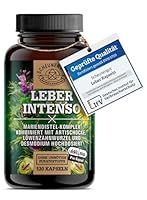 LEBER INTENSO® Leber Kapseln Hochdosiert - WICHTIG: Laborgeprüft mit Mariendistel, Artischocke, Löwenzahn, Desmodium +80% Silymarin +5% Cynarin 120Stk DE SCHEUNENGUT®