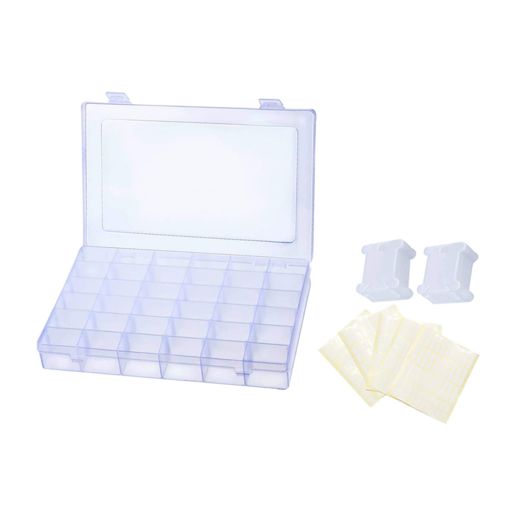 Caja Organizadora para Hilos de Bordar con Bobinas Pegatinas Resistente y Práctica para Almacenamiento y Organización de Hilo de Punto de Cruz para Manualidades y Costura