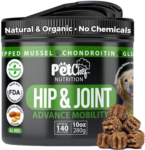 Pet Chef Dog Joint Supplement Large Breed – Glucosamine, Chondroitin, MSM & Turmeric – Relieve Arthritis Pain & Inflammation – Advanced Mobility Chews for Hip & Joint Support for All Breeds