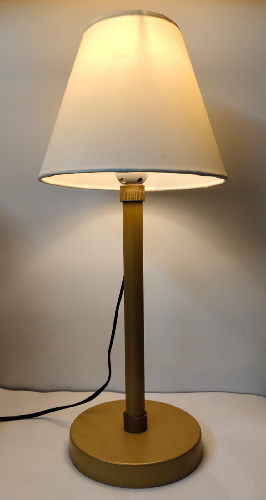Stylish Gold Table Lamp with wjite Fabric Shade | Modern Home Décor Lamp for Bedroom, Living Room & Office-image-28