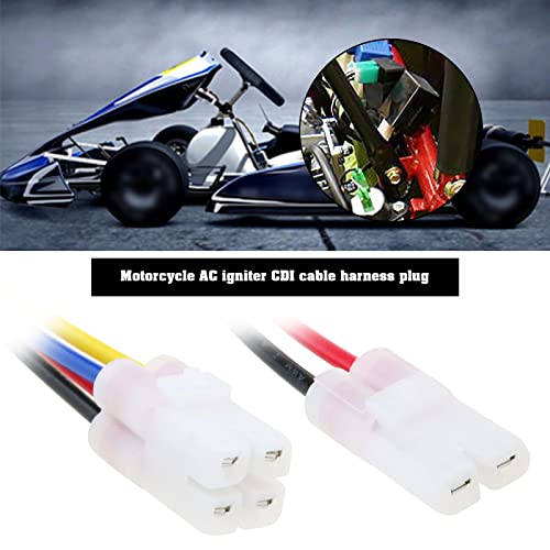 Be In Your Mind 2 Stück CDI Kabel Kabelbaum Steckverbinder (2 Pin + 4 Pin) für GY6 4-Takt 50cc 125cc 150cc Scooter Moped ATV Go Kart 15 cm Motorradzubehör