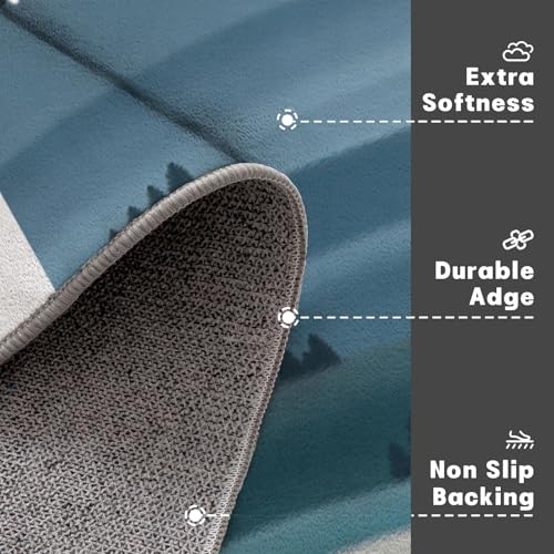 Paillasson lavable en machine 60x90cm au motif graphique de collines