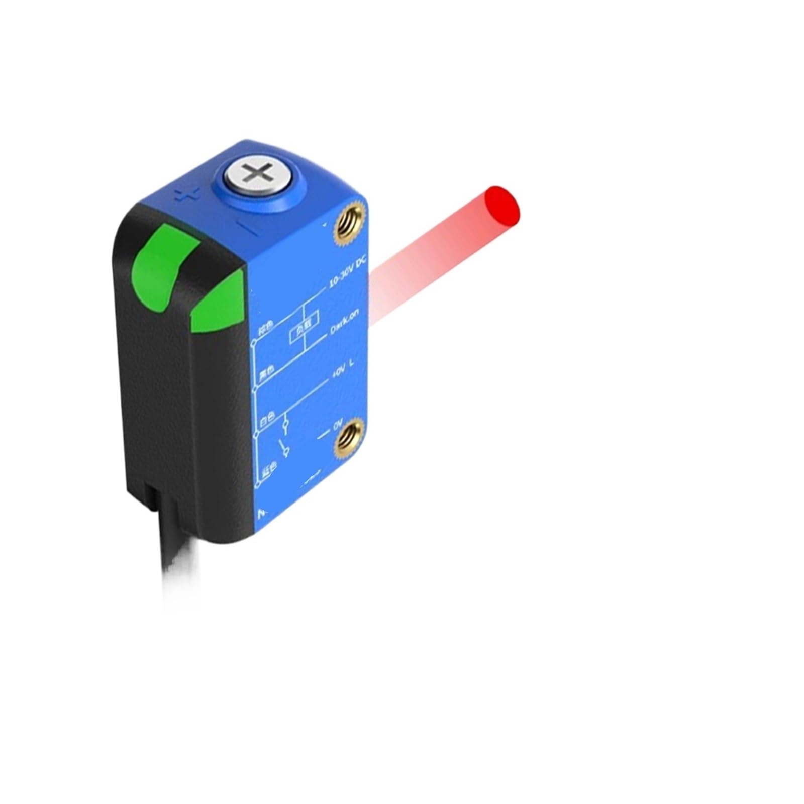 Sensor de Interruptor láser, Reflectante difuso, retrorreflectivo, de Barrera, de 12-24 V y 110-220 V, con luz roja Visible Ajustable.(RD06)