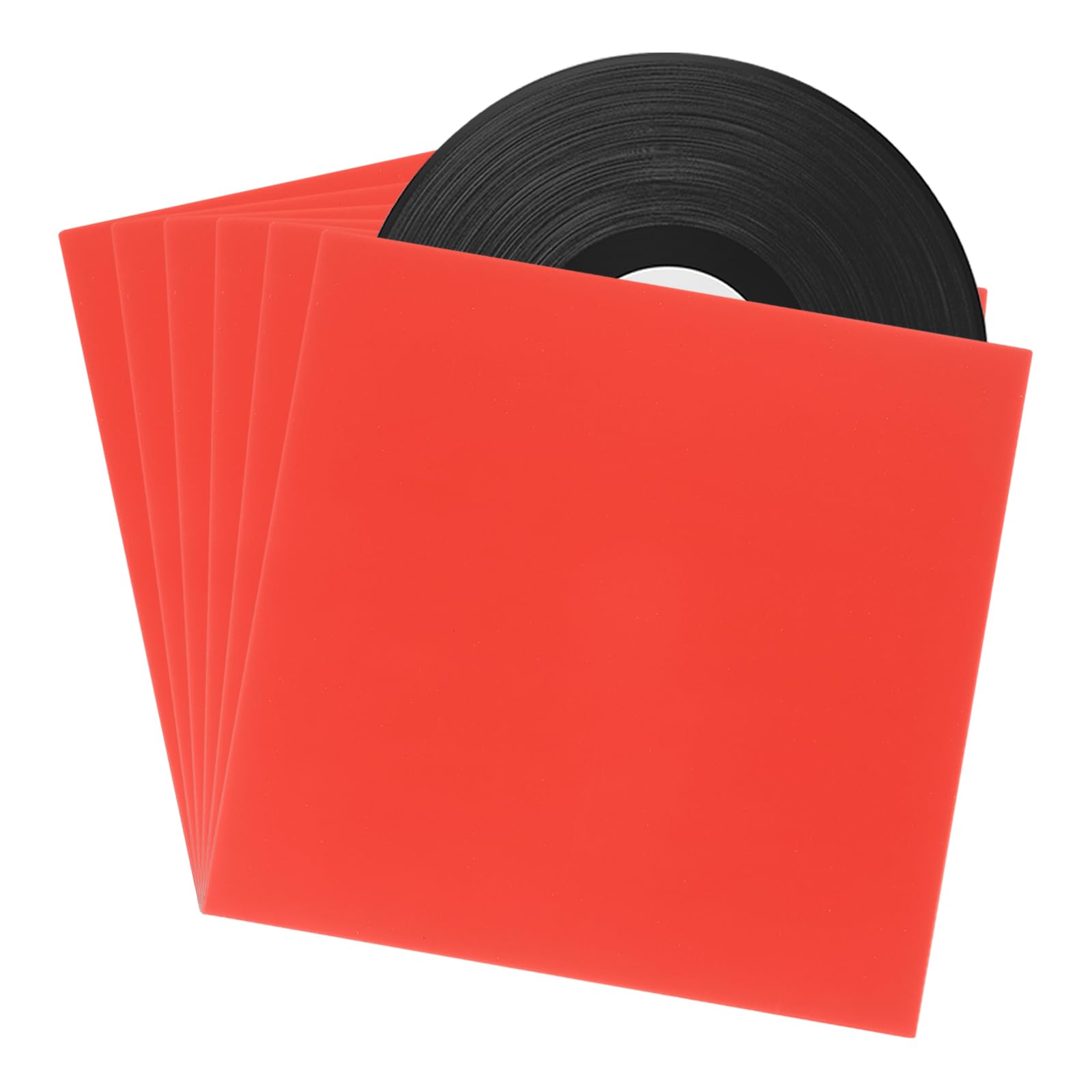 QUARKZMAN 10 Pz 7" Buste per Vinili in Vinile, Buste Esterne in Carta Kraft Protettive per Album Vinili per Conservare Collezioni di Vinili, Rosse