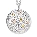 Produktbild Engelsrufer - Damen Silber Kette Tricolor mit Lebensbaum Anhänger, filigrane Halskette aus 925 Sterlingsilber mit echtsilber Kettenanhänger, Baum des Lebens Silberanhänger