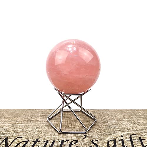 Sphère en quartz rose poli de 8-9cm pour maison de méditation