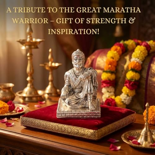 Image of Chatrapati Shivaji Maharaj Idol /Statue /Murti for Car Dashboard, Gifting & Home Decor (3.5 inches) - Pack of 1