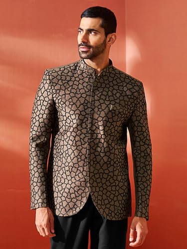 Image of VASTRAMAY mens VASTRAMAY Men's Coffee Silk Blend Jodhpuri