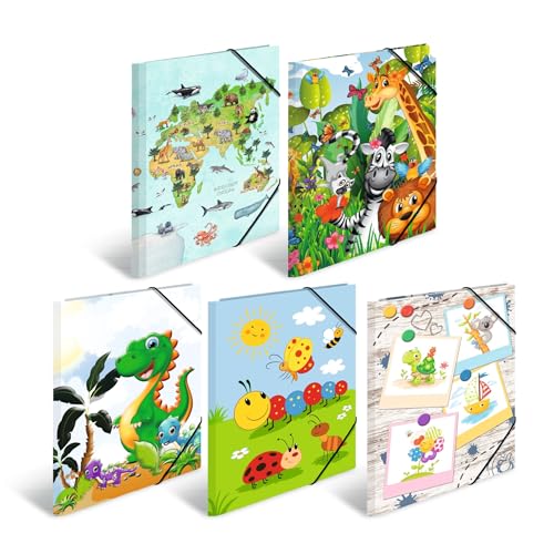 Chemise à élastiques A3 HERMA en carton avec motif animal pour dessin