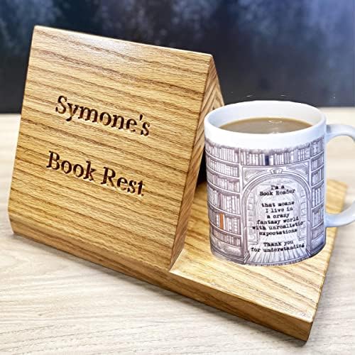 Personalized Wooden Triangle Bookshelf,Bookshelf with Drink Holder,Custom Name Triangle Bookshelf,Reading Tool Decoration,Mother's Day Father's Day Custom Gift,Gift for Dad,mom,Friends,Kids