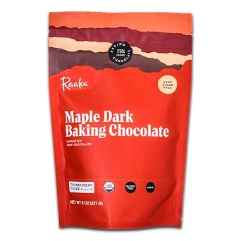 Raaka Maple Baking Chocolate | 75% Bittersweet | 8oz Resealable Bag
