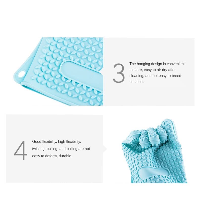 Mitaines de Four Gants Anti-brûlure en Silicone pour Four à Micro-Ondes et Four Gants antidérapants ménagers (Couleur : Blue-Big) (Rose)