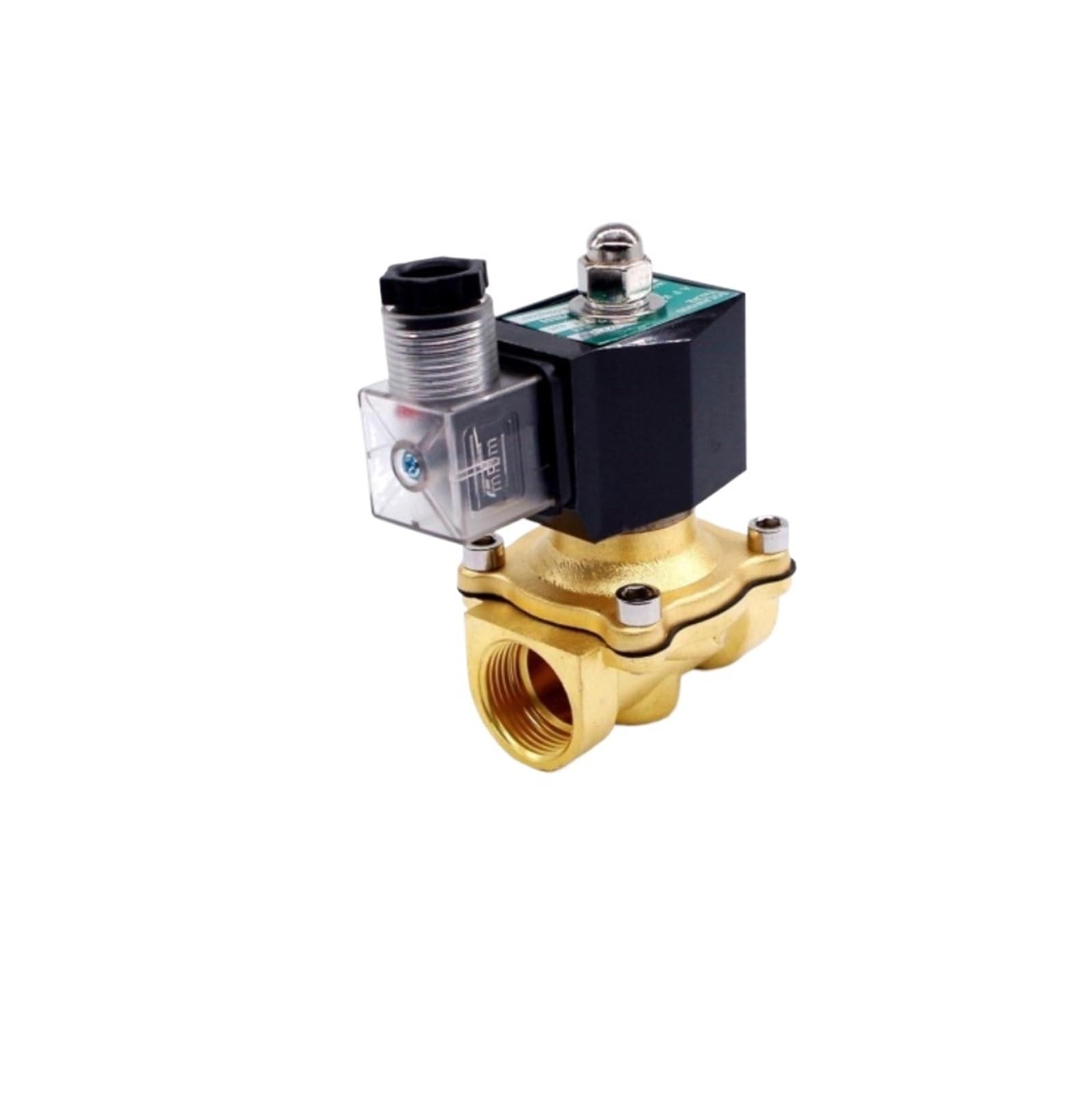 Válvula solenoide 1 pulgada latón normalmente cerrada 12V acción directa LED
