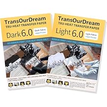 TransOurDream Bundle - Heat Transfer Paper for Dark and Light T Shirts Dark 6.0 25 Sheets & Light 6.0 25 Sheets, 8.5x11 Printable Iron On HTV Vinyl for Inkjet Printer