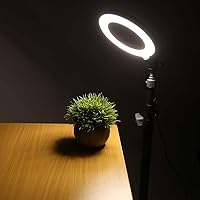 Vista 8 de Anillo de luz de 10 pulgadas, regulable, portátil, ajustable, 3 modos de brillo, para cámara digital vlog, transmisión en vivo, maquillaje, selfie