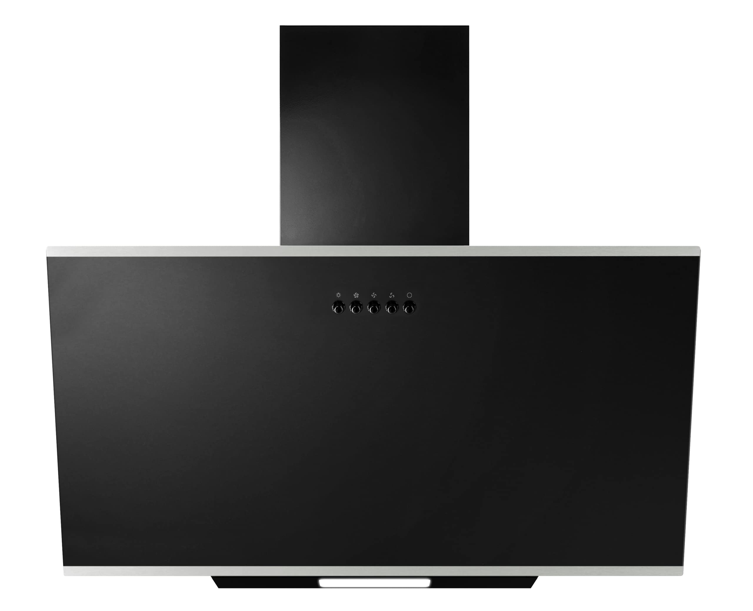 YUNA Dunstabzugshaube DUNJA 60 cm Schwarz Glasfront 3 Leistungsstufen 47W Motorleistung Energieeffizienz A Abluft Umluft Kopffrei LED Beleuchtung Ohne Kohlefilter Wandhaube