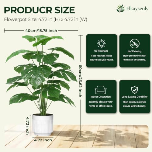 2 PCS 28" Fake MonStera Artificial Plants For Home&Office&Room Decoration - image 2
