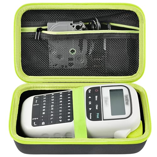 Case Compatible with Brother for P-Touch PTH110/ PRTH110/ Pro PT-H111/ PTE110 Portable Label Maker, Storage Holder Carrying Organizer for Label Tapes, AC Adapter, Charging Cables (Box Only) -Black