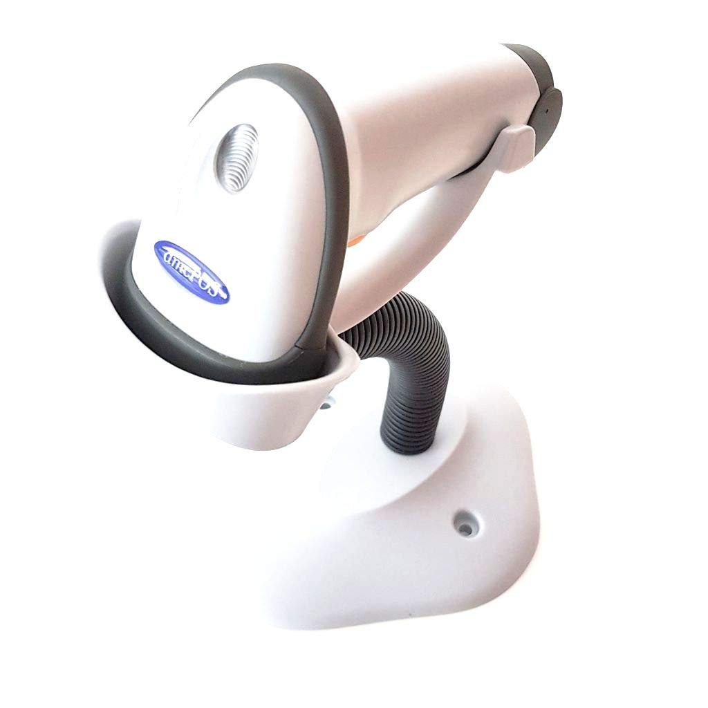 dmcPOS 2808 Laser Barcode Scanner, Autosense, USB including Stand (White)