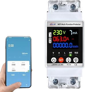 Weytoll WiFi Automatic Reclosuring Protector Intelligent Circuit Breaker Single Phase Digital Display Reclosing Switch Adjustable Voltage Current Leakage Protective Device with Kilowatt-Hour Meter