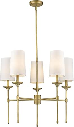 Z-Lite 3033-5RB Emily Chandelier, 5-Light 300 Total Watts, Rubbed Brass