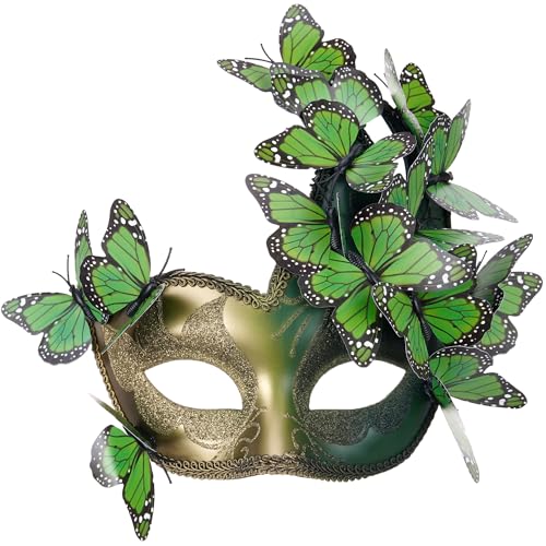 Zinniday Green Butterfly Masquerade Masks - Renfaire...