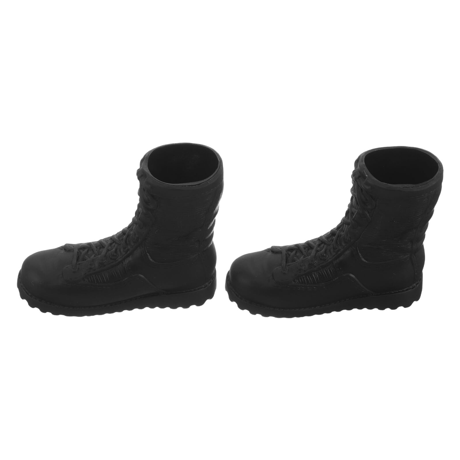 1 Pair 1/6 Scale Black Vinyl Army Action Figure Boots