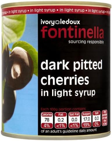 Fontinella Dark Pitted Cherries in Light Syrup 810g