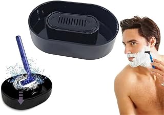 Limpiador de Maquinillas para Hombre - Limpiador Clean Shave con Accesorio de Seguridad, Vaso de Limpieza de Cuchillas para Mantenimiento de Afeitadoras y Limpieza de Cuchillas de Afeitar