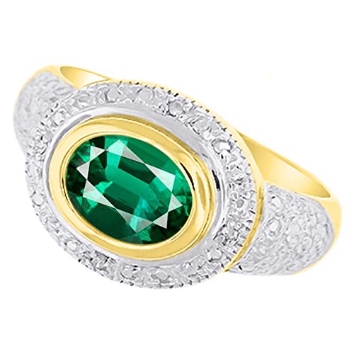 Bague émeraude et diamant en argent plaqué or, le cadeau idéal pour femme