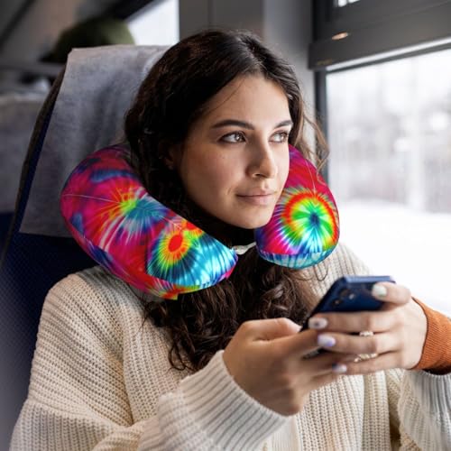 Almohada de viaje de espuma viscoelástica color tie dye miniatura 6