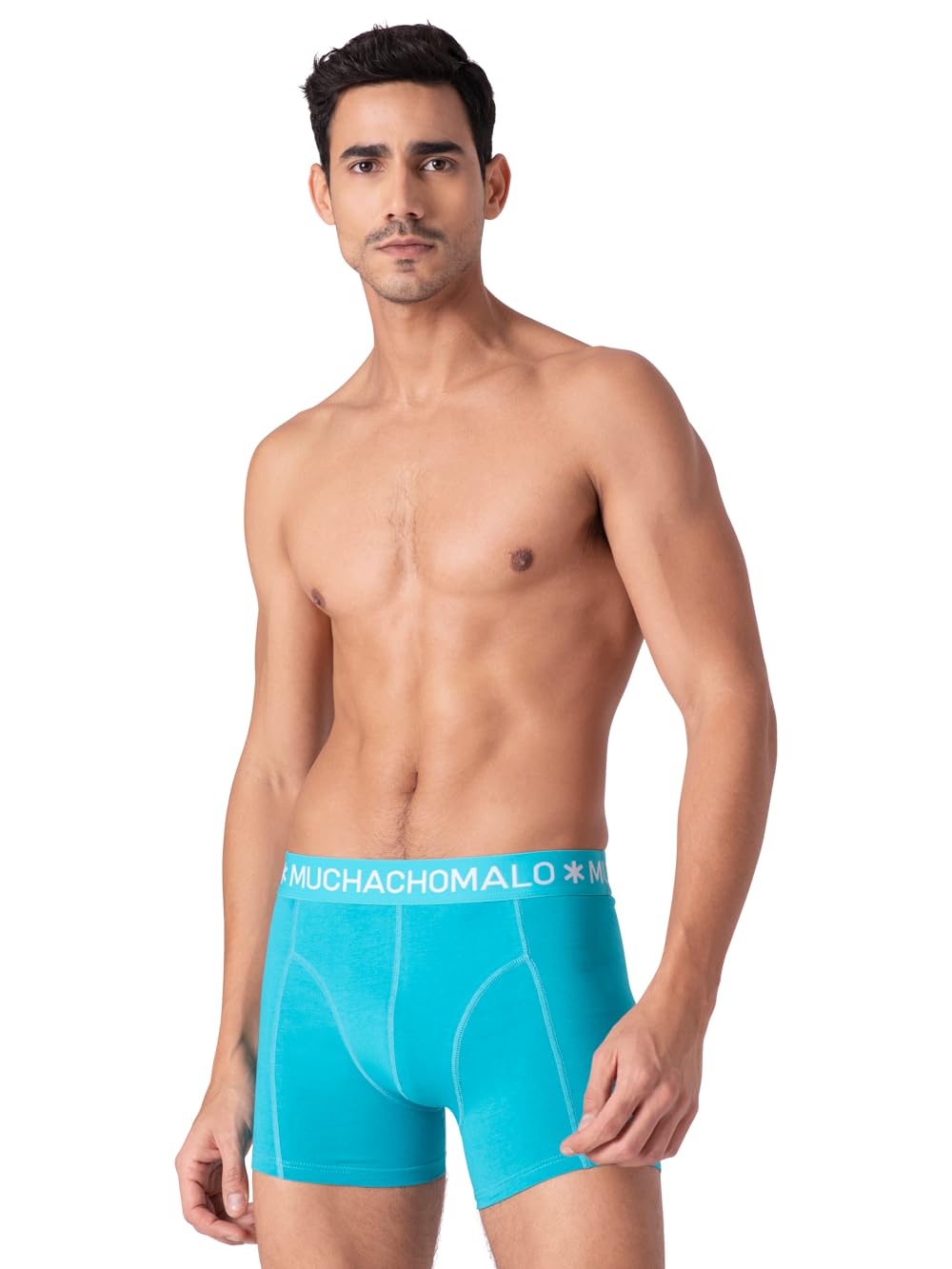 Muchachomalo Uomo Boxer 3-Pack, Tinta Unita, Cotone, Fascia Elastica